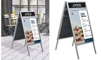 EUROPEL Plakatständer mit Topschild, wasserfest, A1, silber (71700563)
