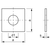 Skizze zu DIN436 M16 horganyzott négyszögletű alátét fa szerkezetekhez