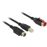 DELOCK PoweredUSB Kab. 24v St > USB-B St + Hosiden 3Pin 4.0m