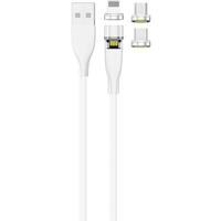 2GO USB 3in1 Magnetic Kabel drehb.Micro-USB,Lightn.,USB-C 1m