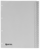 Plastikregister 1-52, A4, PP, 52 Blatt, grau