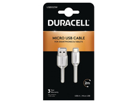 Duracell USB5023W cable USB 2 m 2.0 USB A Micro-USB A Blanco