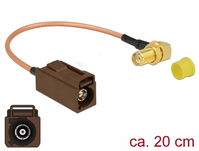 DeLOCK 89684 câble coaxial RG-316 0,2 m FAKRA F SMA Noir, Marron, Or, Jaune