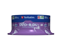 Verbatim DVD+R Double Layer 8x Matt Silver 25pk Spindle 8,5 GB DVD+R DL