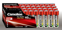 Camelion 11104006 Plus Alkaline Batterie LR06 (Mignon, AA, 40er-Pack) rot/gold Einwegbatterie Alkali