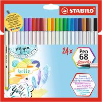 STABILO Pen 68 Brush viltstift Bold Meerkleurig 24 stuk(s)