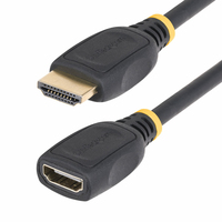 StarTech.com Câble d'Extension HDMI 2.0 de 50 cm, Câble HDMI Haut Débit, 4K 60Hz, Câble d'Extension HDMI Mâle vers Femelle, Adaptateur HDMI M/F