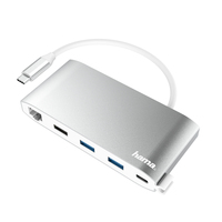 Hama 00200111 laptop dock & poortreplicator USB 3.2 Gen 1 (3.1 Gen 1) Type-C Zilver, Wit