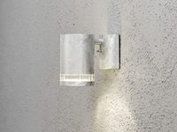 LED Design Außenwandleuchte Downlight aus Stahl Höhe 13cm, Silber