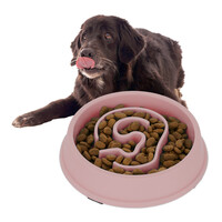 Relaxdays Anti Schling Napf, Futternapf für Hunde, Tiernapf 650 ml, langsames Fressen, Hundenapf spülmaschinenfest, rosa