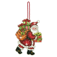 Counted Cross Stitch Kit: Decoration: Santa with Bag
