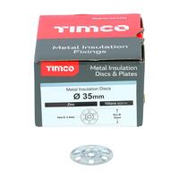 TIMco Metal Insulation Disc Zinc 35mm Qty 100