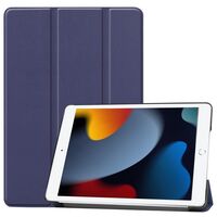 Cover for iPad 6/7/8 2019-2021 for iPad 7/8/9 (2019-2021) 10.2inch Tri-fold Caster Hard Shell Cover with Auto Wake Function - Dark Blue Tablet-Hüllen