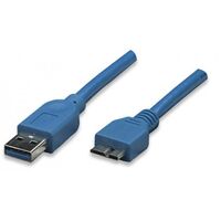 Usb 3.0 Superspeed Cable A / , Micro B 2M Blue Icoc ,