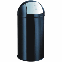 Abfallbehälter 50l mit Push-Deckel und Gummibodenring schwarz
