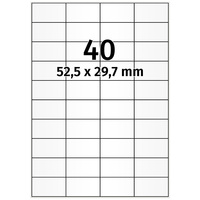 Universaletiketten auf DIN A4 Bogen, 52,5 x 29,7 mm, 4.000 Haftetiketten, Papier ablösbar