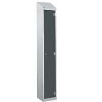 Wet area laminate door lockers with sloping top