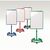 Coloured mobile whiteboard and flipchart easel, red