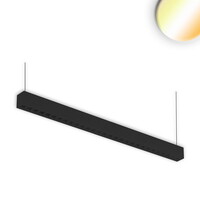 LED Aufbau/Hängeleuchte Linear Raster 40W, anreihbar, 120.4cm, ColorSwitch 3000|3500|4000K, 4800lm 100°, Schwarz