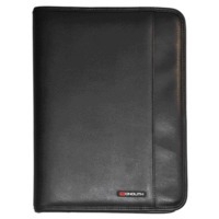 A4 Conference Folder and Pad Clip Leather Look Black 2926