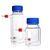 Weithalsglasflasche 1000ml DURAN® doppelwandig GLS 80 mit Schraubverschluss u. Ausgießring PP blau