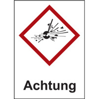 Explodierende Bombe "Achtung", 82 x 115 mm