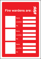 SPARTEX 11053H FIRE WARDENS ARE (3 NAMES, LOCATIONS AND NUMBERS) (300