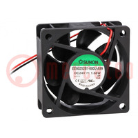 Fan: DC; axial; 24VDC; 60x60x25mm; 39.7m3/h; 34.5dBA; ball; 26AWG