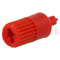Knob; shaft knob; red; Ø5mm; for mounting potentiometers; CA6