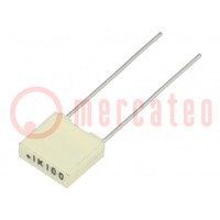 Capacitor: polyester; 100nF; 63VAC; 100VDC; 5mm; ±10%; -55÷105°C
