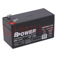Re-battery: acid-lead; 12V; 1.3Ah; AGM; maintenance-free; 0.6kg