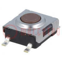 Microswitch TACT; SPST; Pos: 2; 0.05A/24VDC; 1.57N; 6.2x6.2x3.1mm