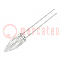 LED; 5mm; green; 1560÷3000mcd; 130°; 3.1÷3.6V; 20mA; Front: Rocket