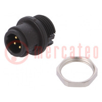 Connector: circular; socket; 710; male; PIN: 4; unshielded; 3A; IP40