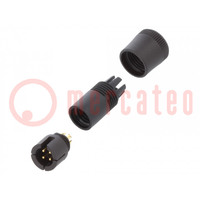 Connector: circular; plug; 719; male; PIN: 4; unshielded; 3A; IP40