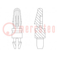 PCB distance; polyamide 66; L: 11mm; latch/latch; natural; UL94V-0