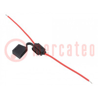 Fuse holder; 19mm; 15A; Leads: cables; -40÷85°C; 58V