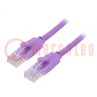 Patch cord; U/UTP; 6; CCA; PVC; violet; 2m; RJ45 plug,both sides