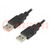 Kábel; USB 2.0; USB A dugó,kétoldalas; 3m; fekete; Ér: Cu