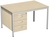 Porto Schreibtisch, 1 Utensilienfach + 3 Schubfächer, HxBxT 720 x 1200 x 800 mm, Platte Ahorn | GF1607