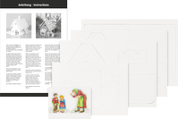 HEYDA Kit creatif pour maison en pain d'epices A4 carton blanc, figurines colorees