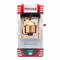 Sogo PAL-SS-11350 popcorn popper Zwart, Rood, Roestvrijstaal