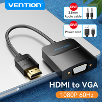 Vention HDMI to VGA Converter with Female Micro USB and Audio Port 0.15M Black