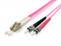 Digital Data Communications 255547 InfiniBand/fibre optic cable 15 m LC ST OM4 Black, Grey, Metallic, Red, Violet, White