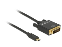 DeLOCK 1m, USB-C/DVI 24+1 video digitalizáló adapter 3840 x 2160 pixelek Fekete