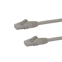 StarTech.com 15m CAT6 Ethernet Cable - Grey CAT 6 Gigabit Ethernet Wire -650MHz 100W PoE RJ45 UTP Network/Patch Cord Snagless w/Strain Relief Fluke Tested/Wiring is UL Certified...