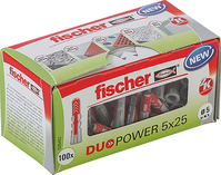 Fischer DUOPOWER 5 x 25 LD kołek rozporowy 100 szt. Plastik Okrągły
