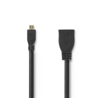 Nedis CVGP34790BK02 câble HDMI 0,2 m HDMI Type D (Micro) HDMI Type A (Standard) Noir