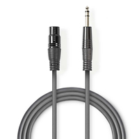 Nedis COTH15110GY15 audio kábel 1,5 M XLR (3-pin) 6.35mm Szürke