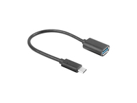 Lanberg AD-UC-UA-04 cable USB USB 3.2 Gen 1 (3.1 Gen 1) 0,15 m USB A USB C Negro